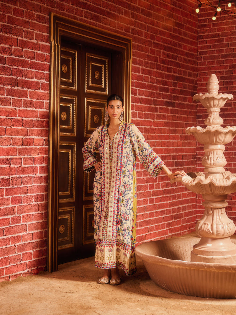 GULMEHAR PANELLED LONG DRESS