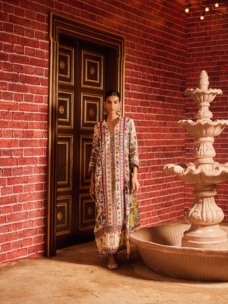 GULMEHAR PANELLED LONG DRESS