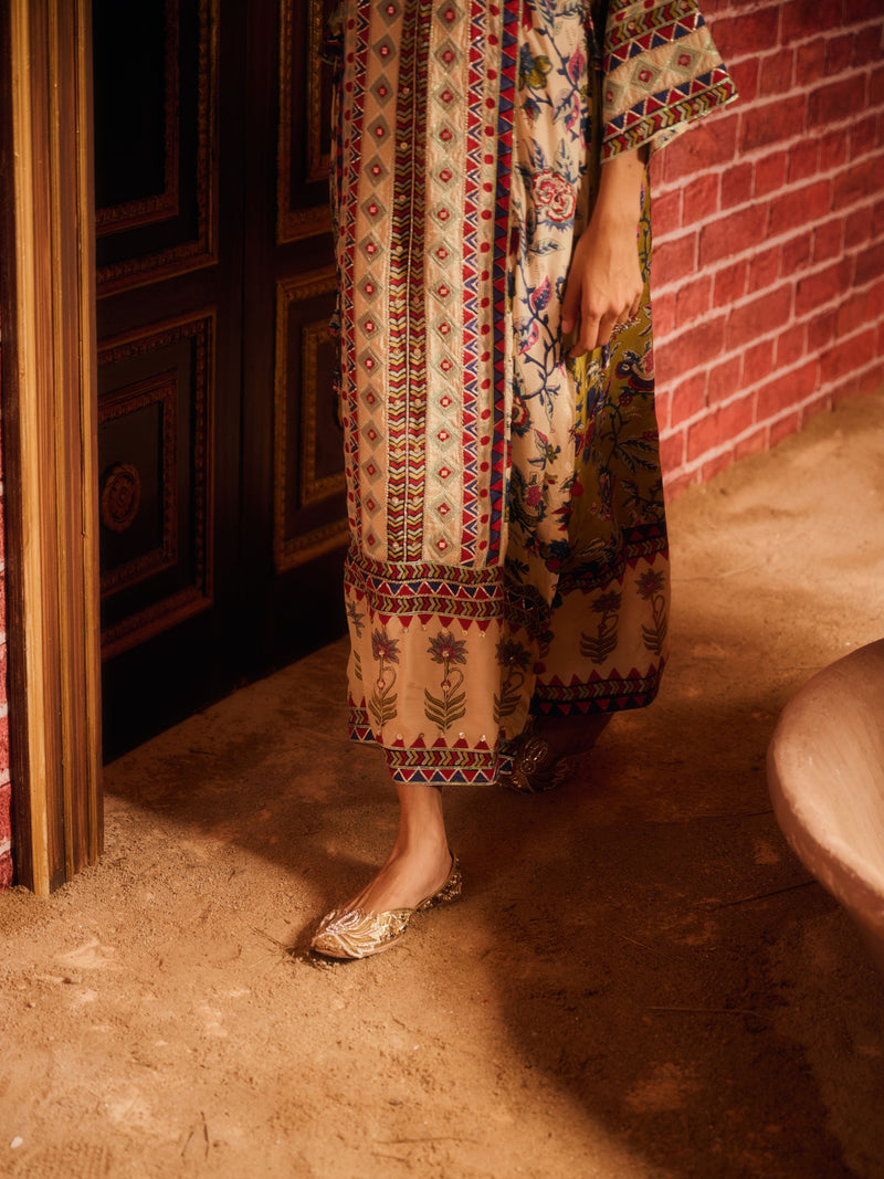 GULMEHAR PANELLED LONG DRESS