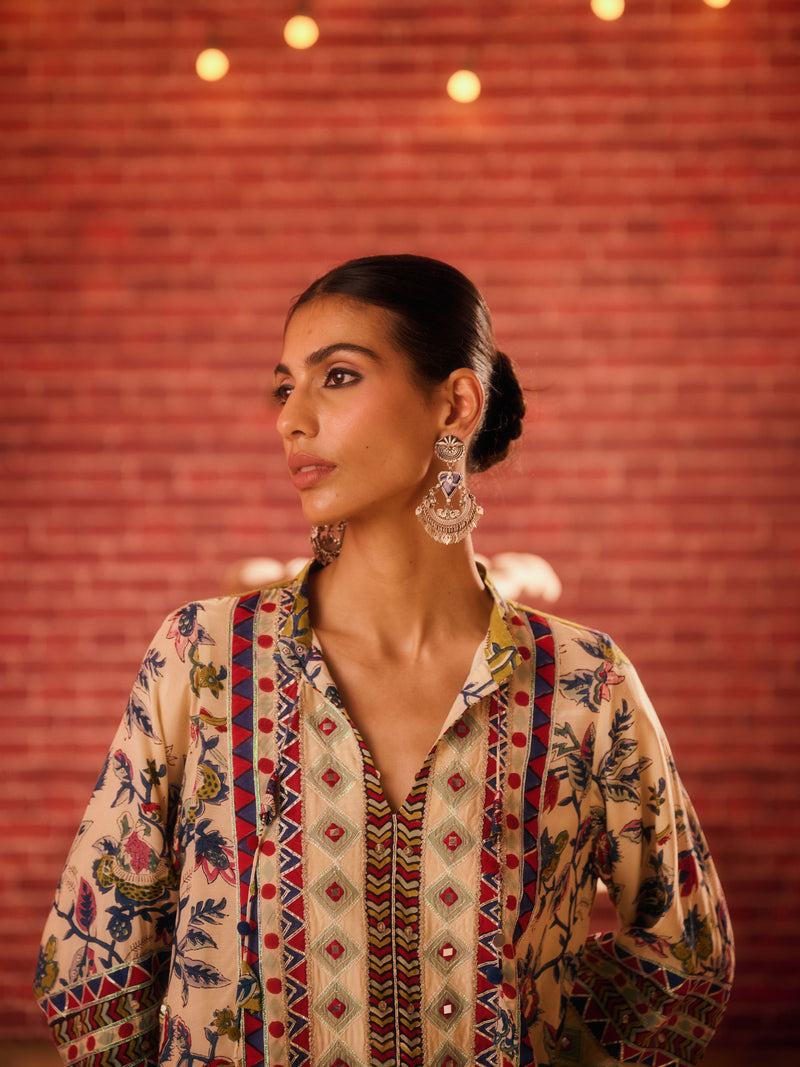 GULMEHAR PANELLED LONG DRESS