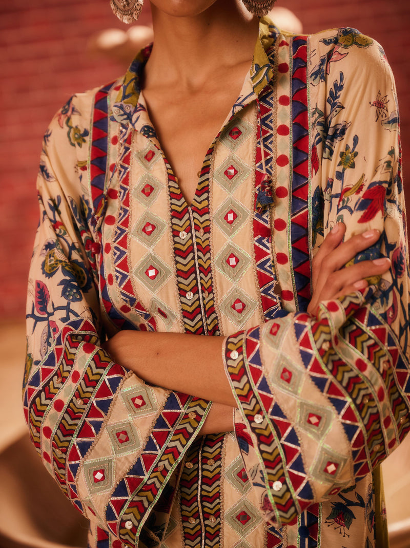 GULMEHAR PANELLED LONG DRESS