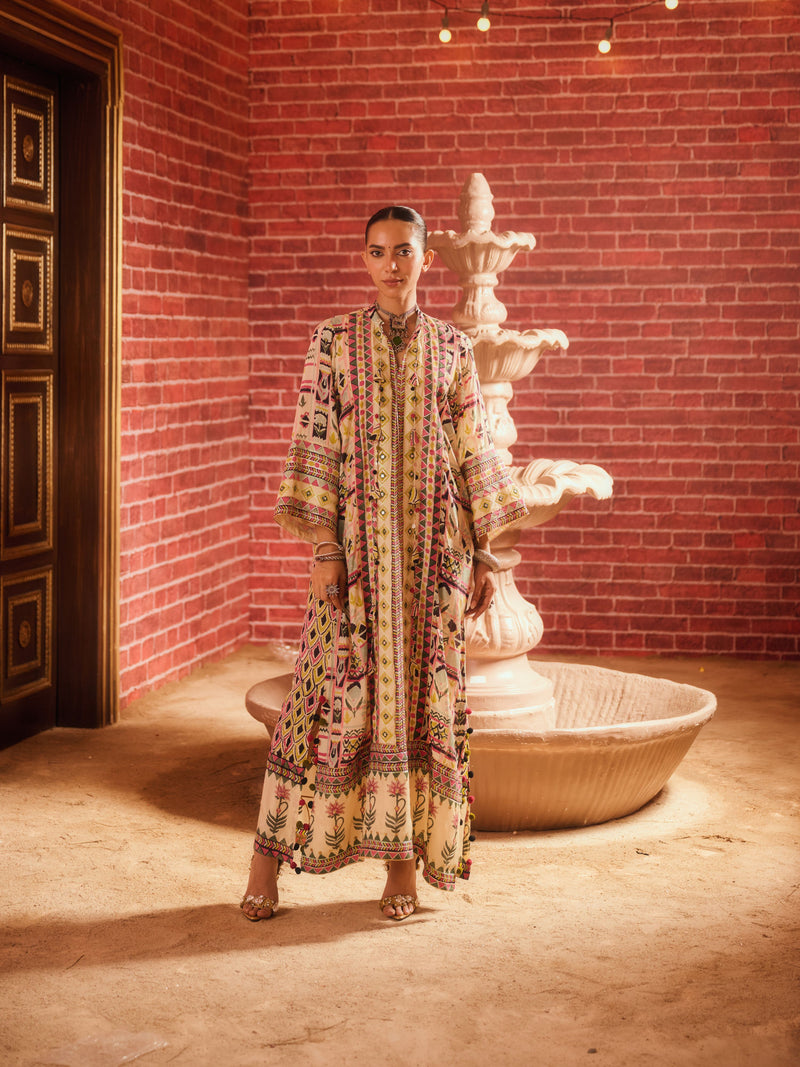 RANGREZ PANELLED LONG DRESS