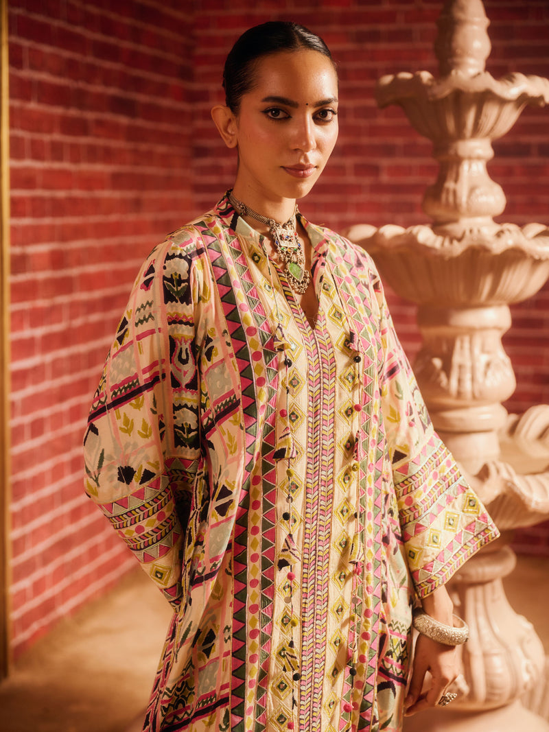 RANGREZ PANELLED LONG DRESS