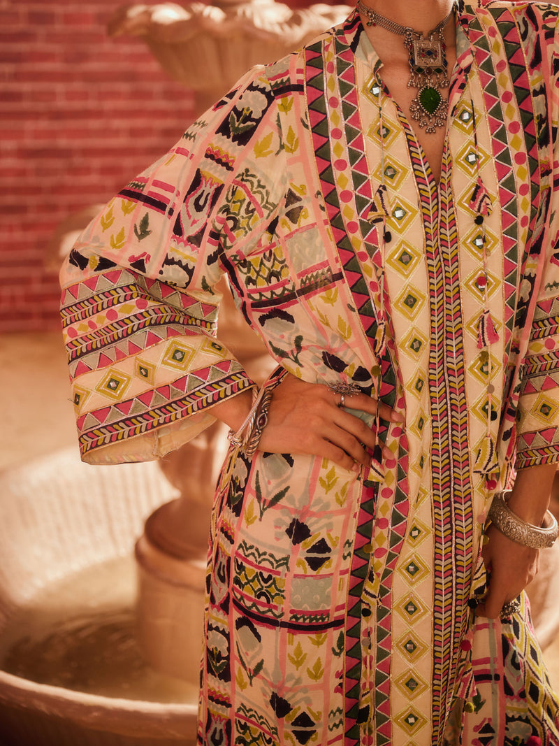 RANGREZ PANELLED LONG DRESS