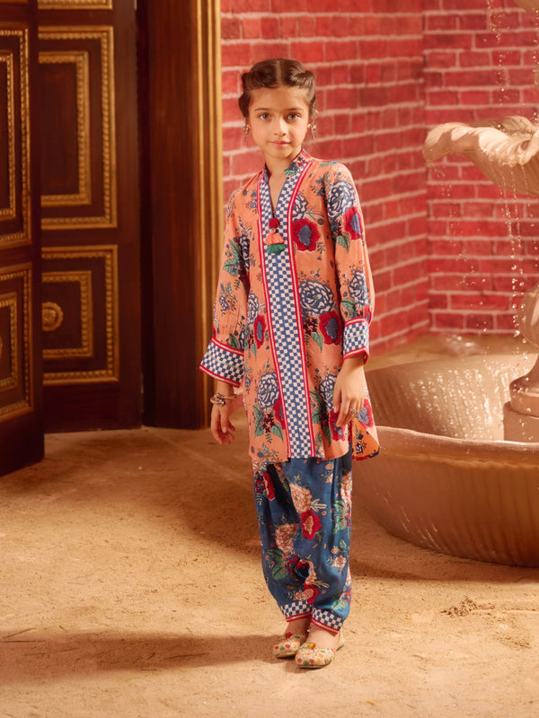 INAAYA ROUNDED GHERA SHORT KURTA WITH TULIP SALWAR (SET OF 2)