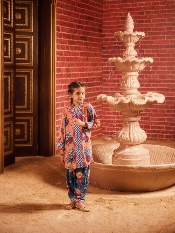 INAAYA ROUNDED GHERA SHORT KURTA WITH TULIP SALWAR (SET OF 2)