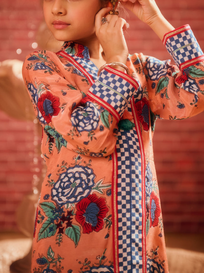 INAAYA ROUNDED GHERA SHORT KURTA WITH TULIP SALWAR (SET OF 2)