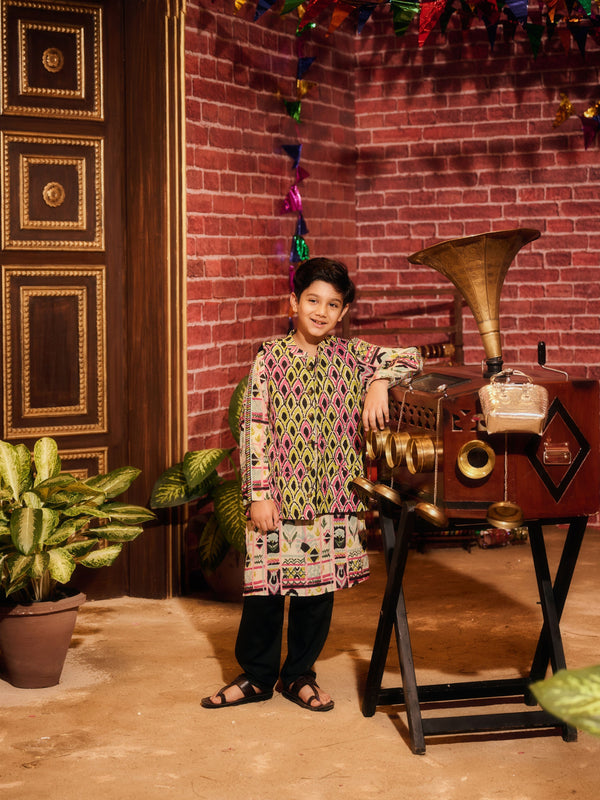 RANGREZ BOYS KURTA SET WITH BANDI