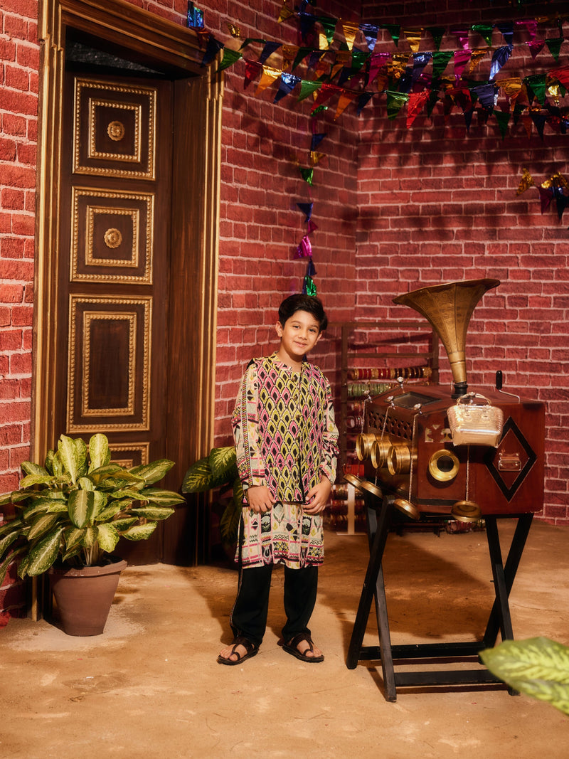 RANGREZ BOYS KURTA SET WITH BANDI