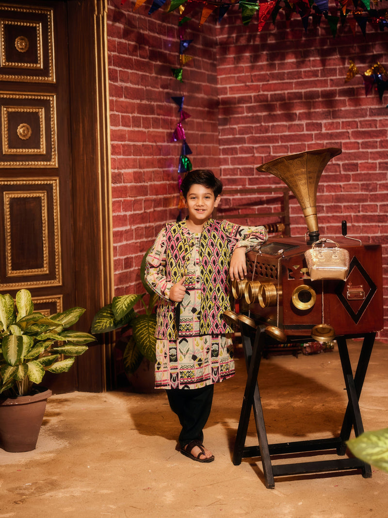 RANGREZ BOYS KURTA SET WITH BANDI
