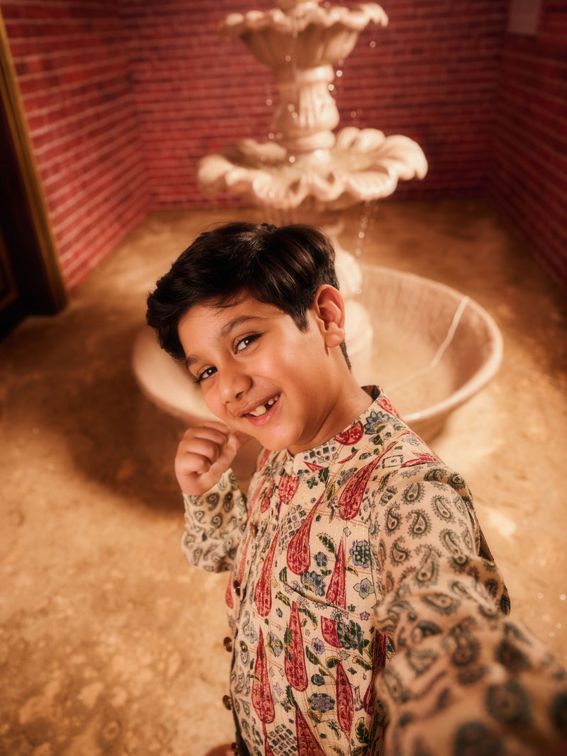 KASHMIRA BOYS KURTA SET WITH BANDI