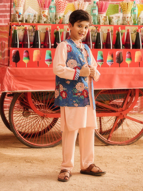 PEACH BOYS KURTA WITH INAAYA BANDI