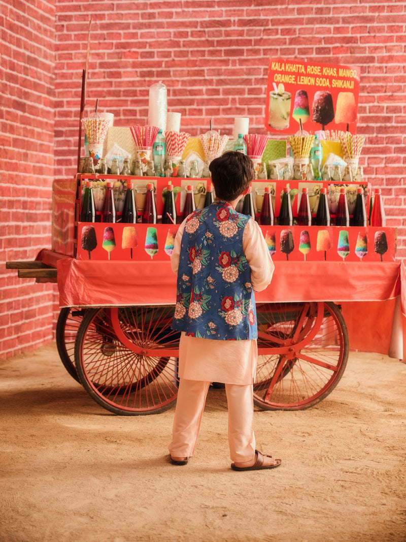 PEACH BOYS KURTA WITH INAAYA BANDI