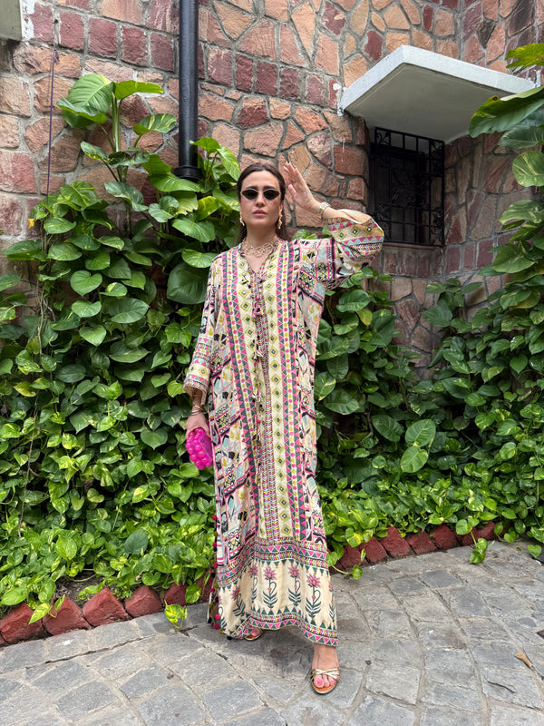RANGREZ PANELLED LONG DRESS