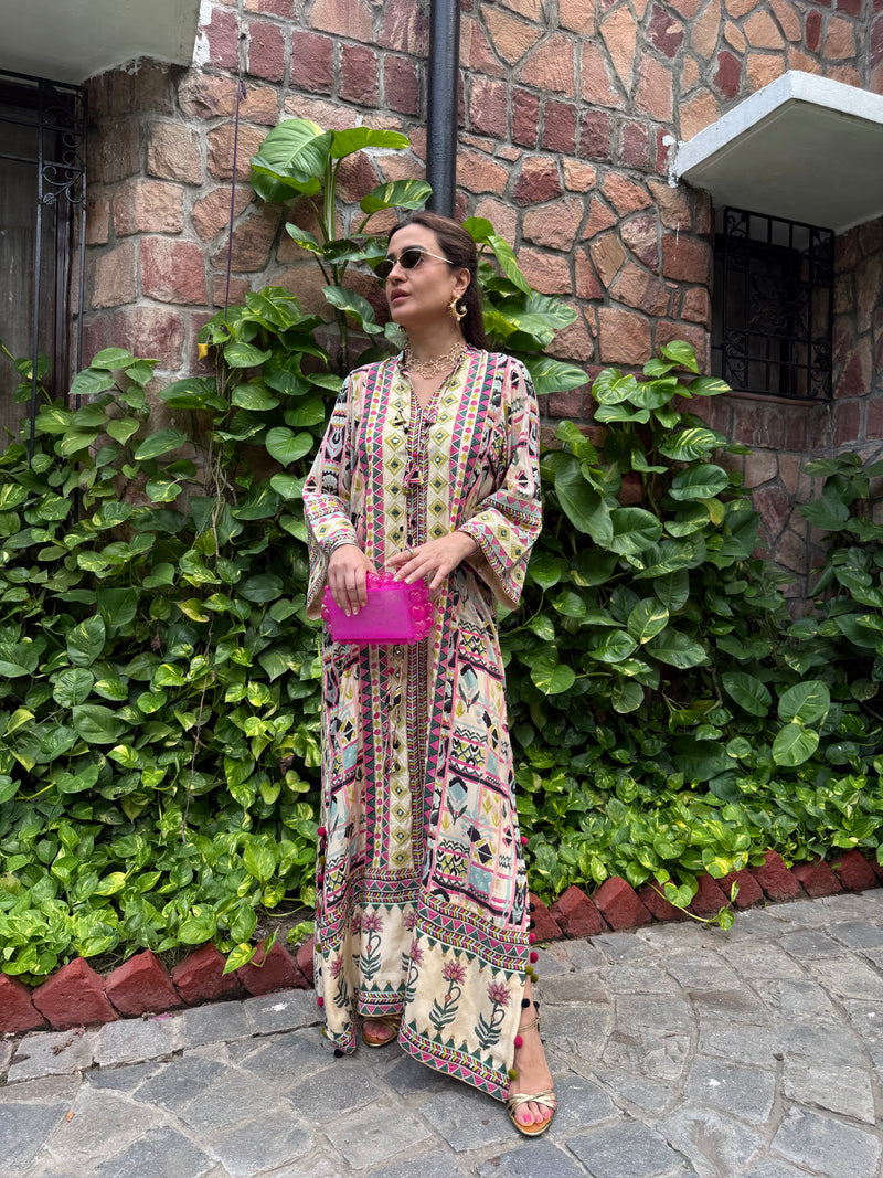 RANGREZ PANELLED LONG DRESS
