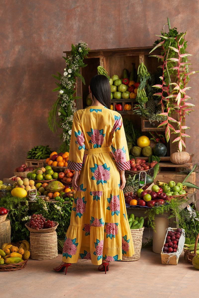 YAMINI PASTEL YELLOW LONG DRESS