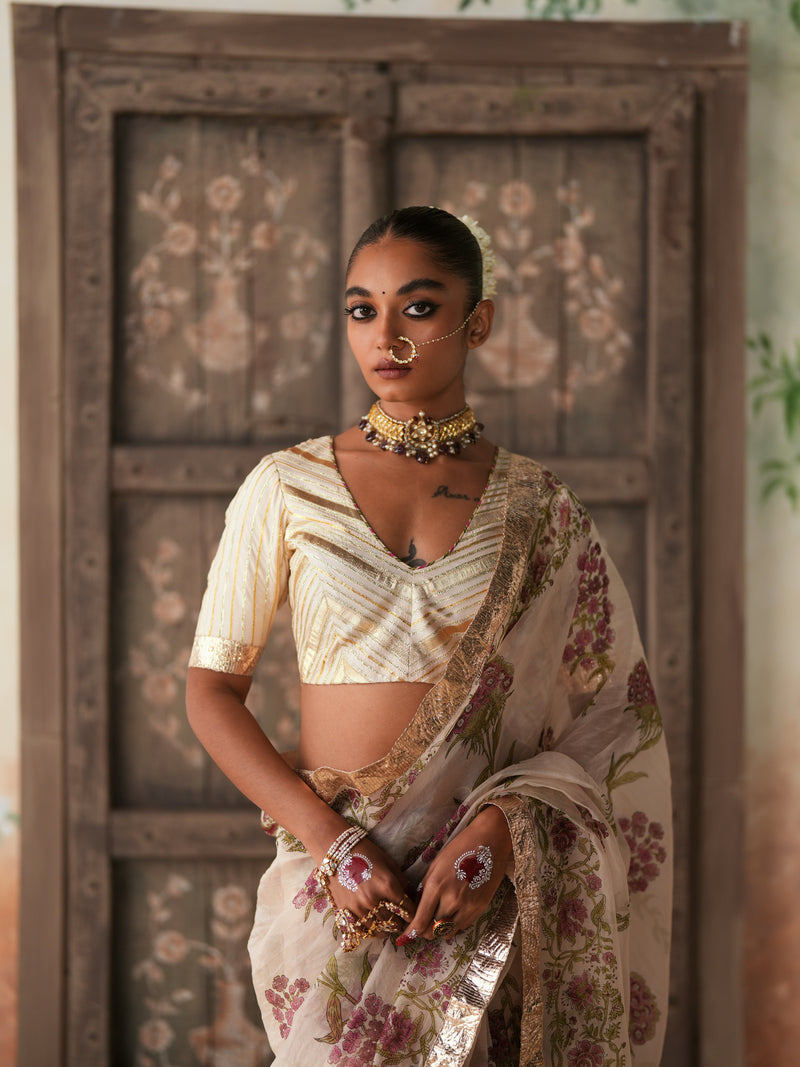 MAROON GULBOOTA SAREE (SET OF 2)
