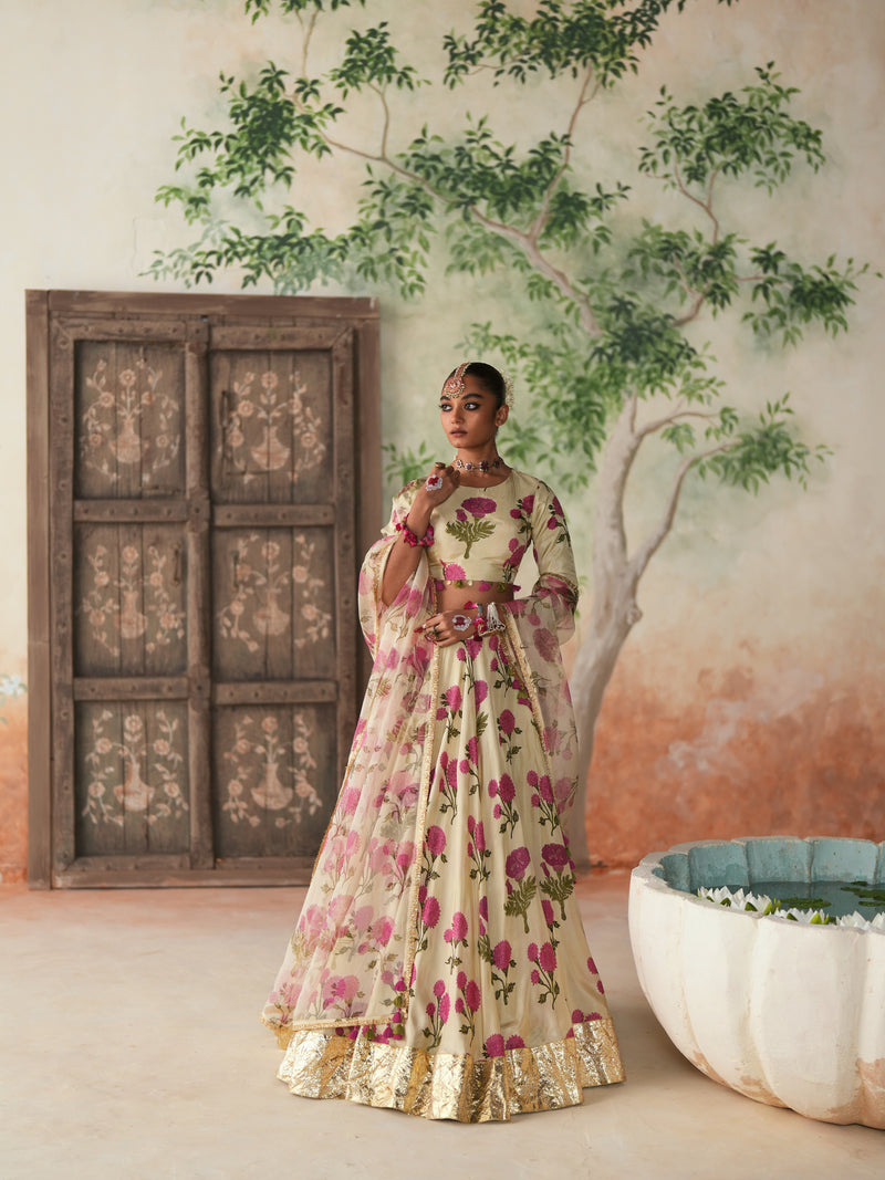 RANIPINK GENDA PHOOL LEHENGA (SET OF 3)