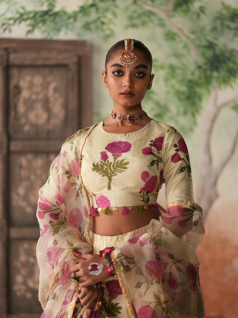 RANIPINK GENDA PHOOL LEHENGA (SET OF 3)
