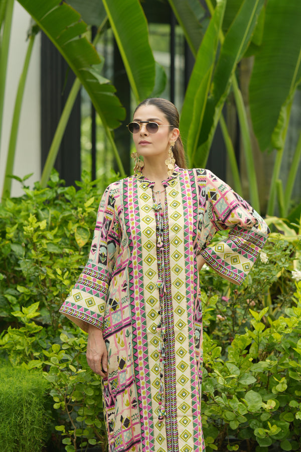 RANGREZ PANELLED LONG DRESS