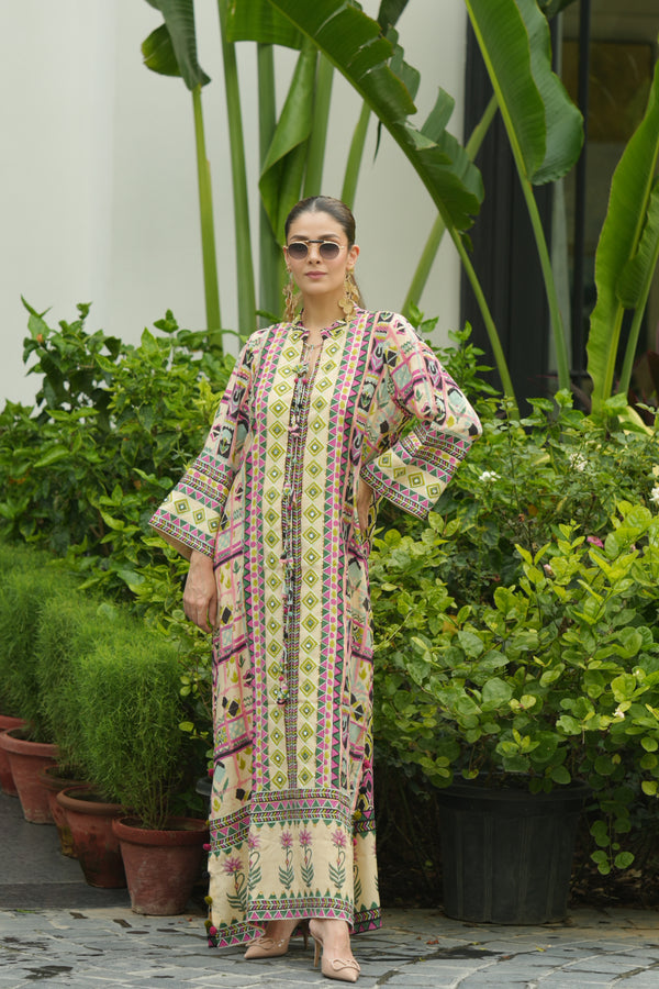 RANGREZ PANELLED LONG DRESS