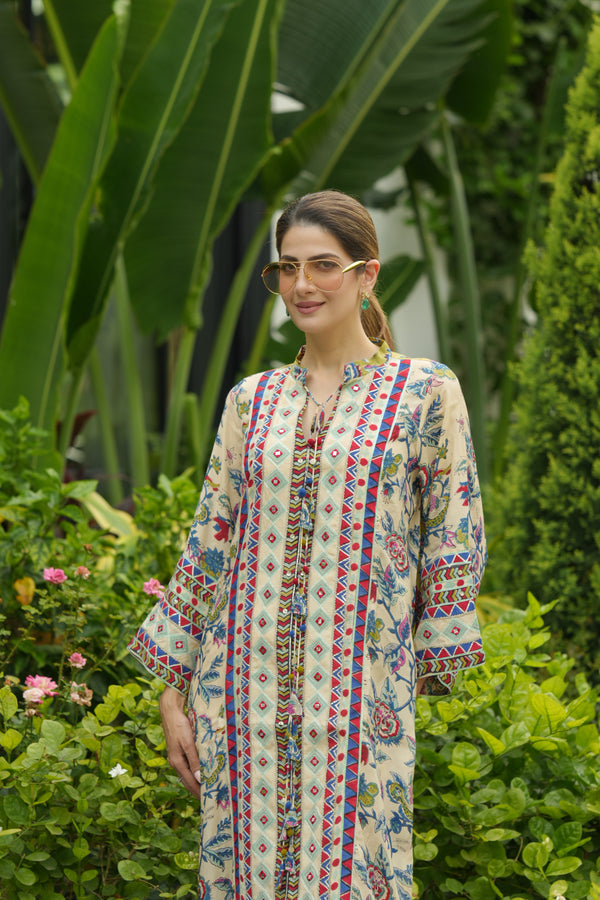 GULMEHAR PANELLED LONG DRESS