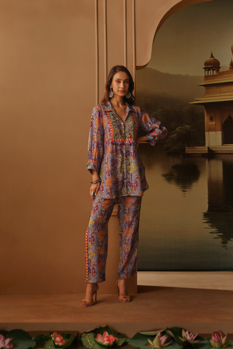 RIHAANA SHIRT AND PANT CO-ORD SET - SET OF 2