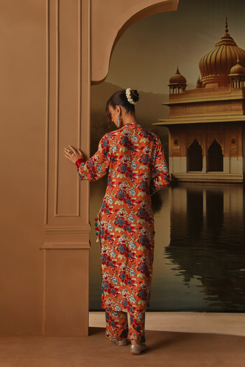 SAMEERA STRAIGHT LONG KURTA WITH PANT AND DUPATTA - SET OF 3