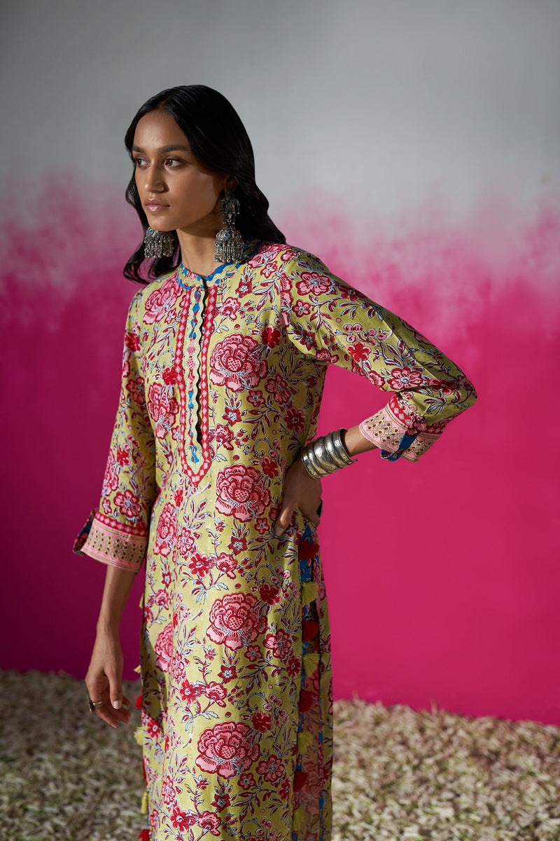 Gulabri Straight Long Kurta With Pant- Set of 2 SALE