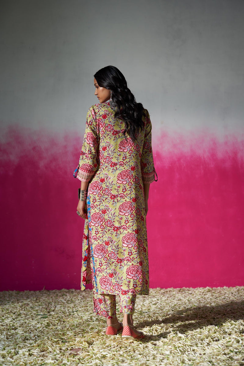 Gulabri Straight Long Kurta With Pant- Set of 2 SALE