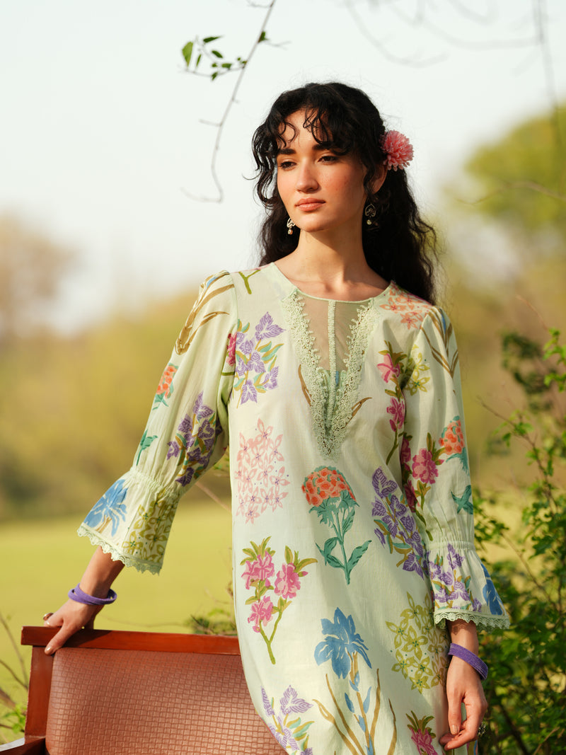 PHOOL BAGH STRAIGHT KURTA WITH SALWAR AND DUPATTA SET - SET OF 3