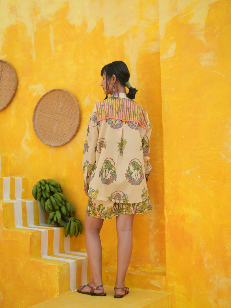 CORAL PEACH PALM PARADISE SHORTS