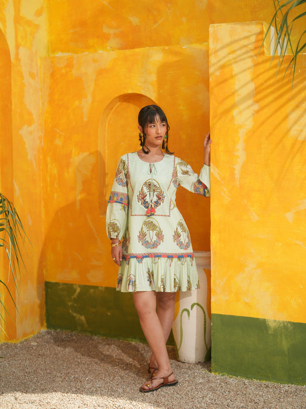 COOL MINT PALM PARADISE SHORT DRESS