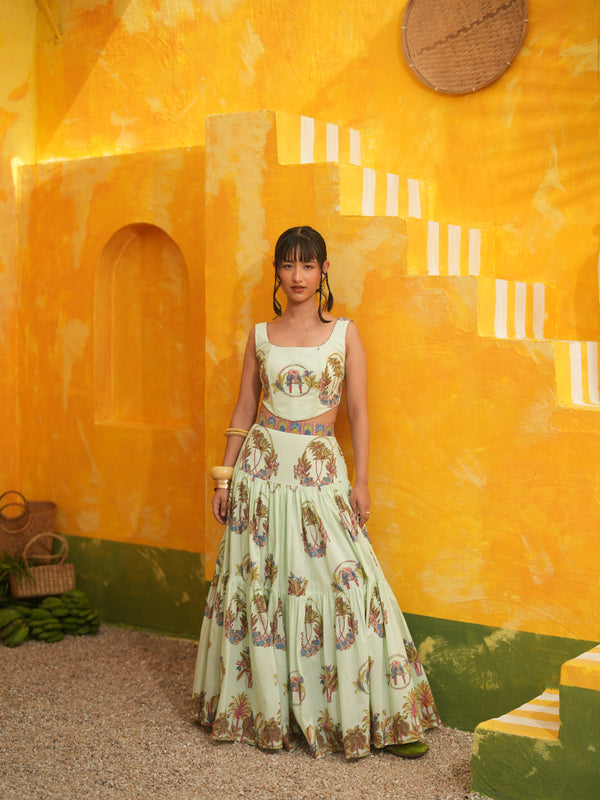 COOL MINT PALM PARADISE SKIRT