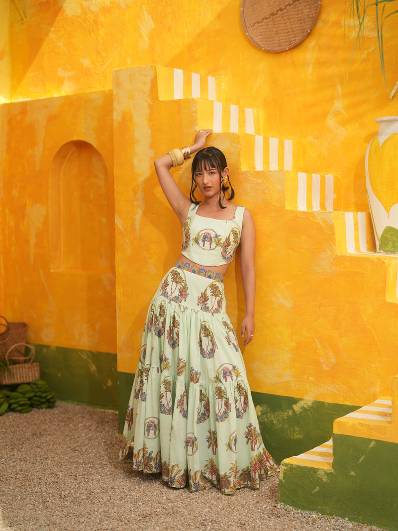 COOL MINT PALM PARADISE SKIRT