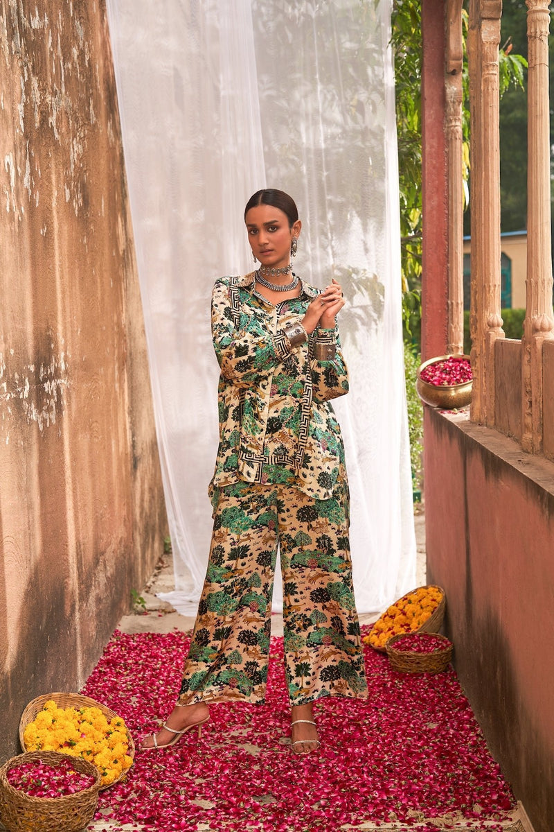 Sherbagh Shirt and Pant Co-ord set- Set of 2 SALE