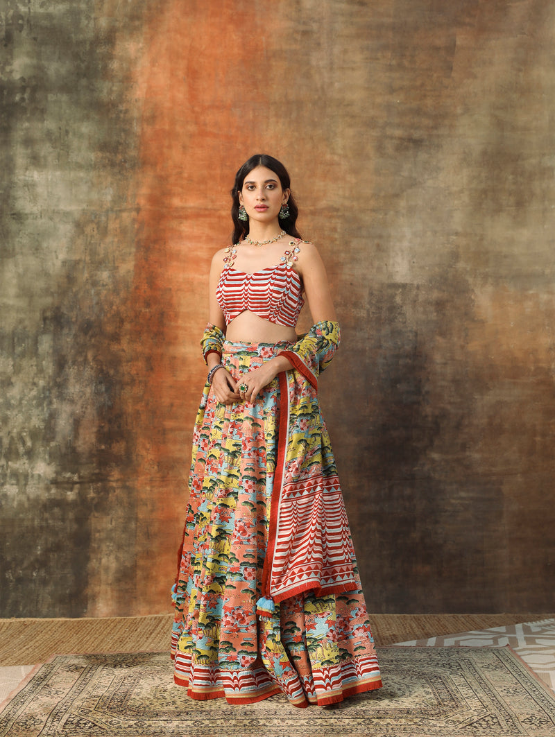 Guldhaara Lehenga Set- Set of 3